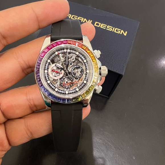 Pagani design automatic rubber strap watch mens - Picture 10 of 12